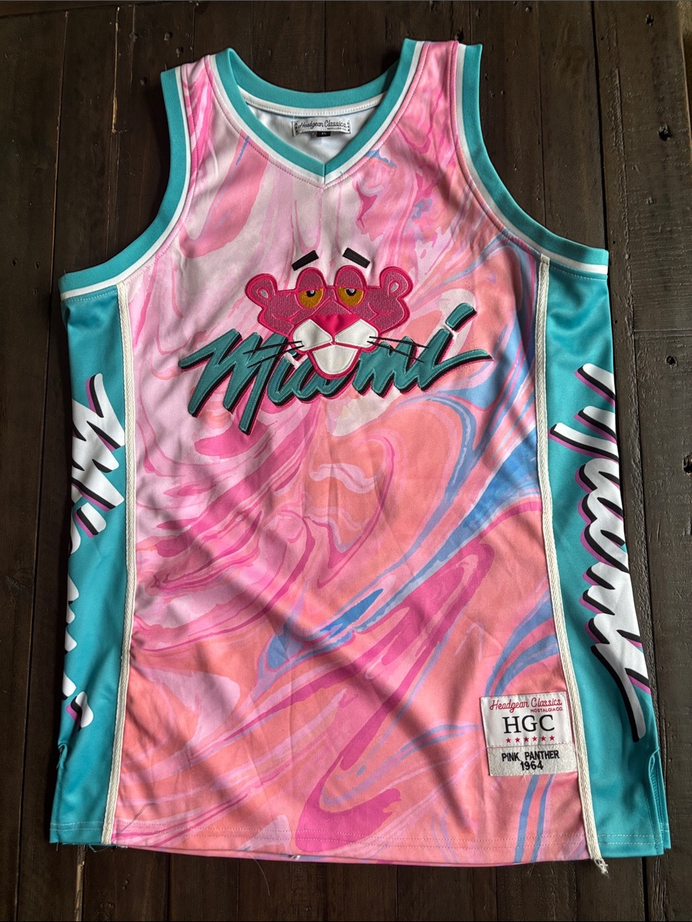 Headgear Classics Basketball Jersey The Pink Panther Miami Mens XL